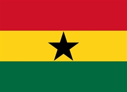 [ai] The flag of Ghana featuring three horizontal stripes: red on the top, yellow in the middle with a black star, and green at the bottom.